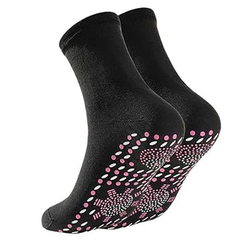 Yuxtth Vitalkompass Neurosockn,Selbstwärmende Turmalin Kompressionssocken mit Massageeffekt,Atmungsaktive Akupressur, Selbstwärmend Massagewirkung bei Jedem Schritt (Schwarz, Einheitsgröße)