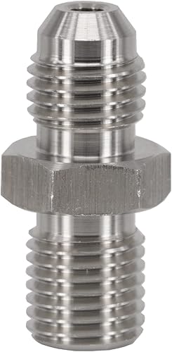 Miniatura 5 de Dsnaduo 4AN AN4 Macho Flare a M8x1.25 Tubo Macho de Acero Inoxidable Manguera de Freno Adaptador de Unión Conector de Unión, Adaptador de Freno y
