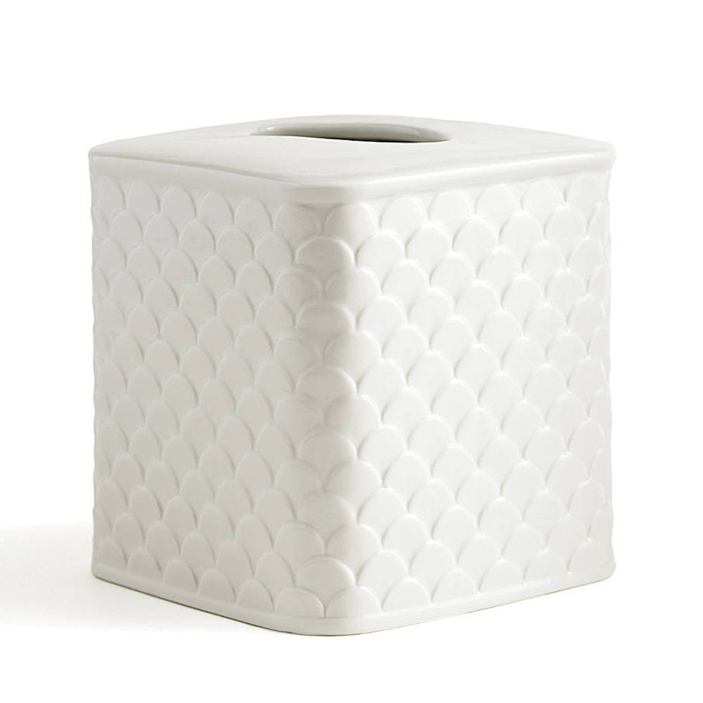 KassatexTissue Holder, Scala Bath Accessories | Embossed Porcelain