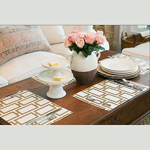 Elegant Sepia Chain Link Disposable Paper Placemats - Pad of 50