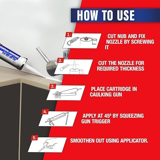 Image of Loctite General Purpose GP silicone sealant, Indoor and outdoor use, Waterproofing for floor, walls, roof, silicone adhesive, tiles grout, bathroom, kitchen use, Clear, 260ml