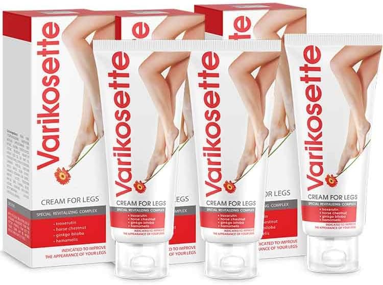RIXET Varikosette cream for varicose veins, 3 Tubes leg cream by Hendel Garden 75 ml х3 (7.5 fl oz)