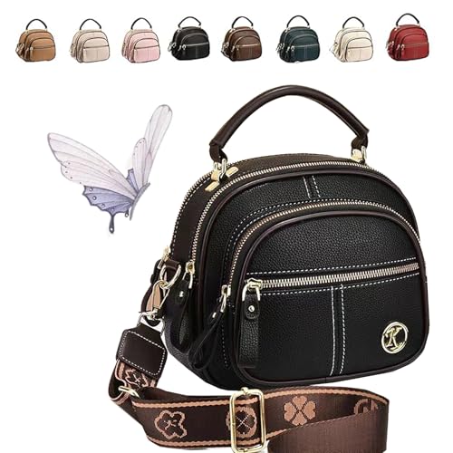 Bousalutend Crossbody Bag, New Sling Bag, Classic Multifunctional Compartments, Adjustable Wide Shoulder Strap Leather