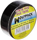 Flexible y duradera. Cinta Aislante 30 m. x 25 mm. Negra Uso Doméstico