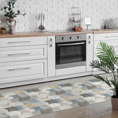 CREARREDA Alfombra Vinílica Cocina y Baño Antideslizante Lavable, Diseño Italiano Moderno, Impermeable, Decorativa, Resistente, Fácil Limpieza, Antimanchas, Higiénica, Made in Italy