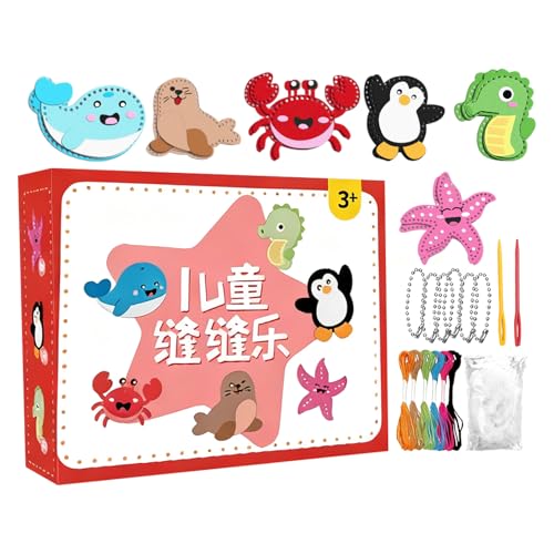 Genérico Kit Costura Niños, Kits De Costura De Fieltro, Con 6 Muñecos De Fieltro Rellenos, Manualidad Divertida Y Educativa, Para Niños Y Niñas Mayores De 4 Años, Actividades Escolares