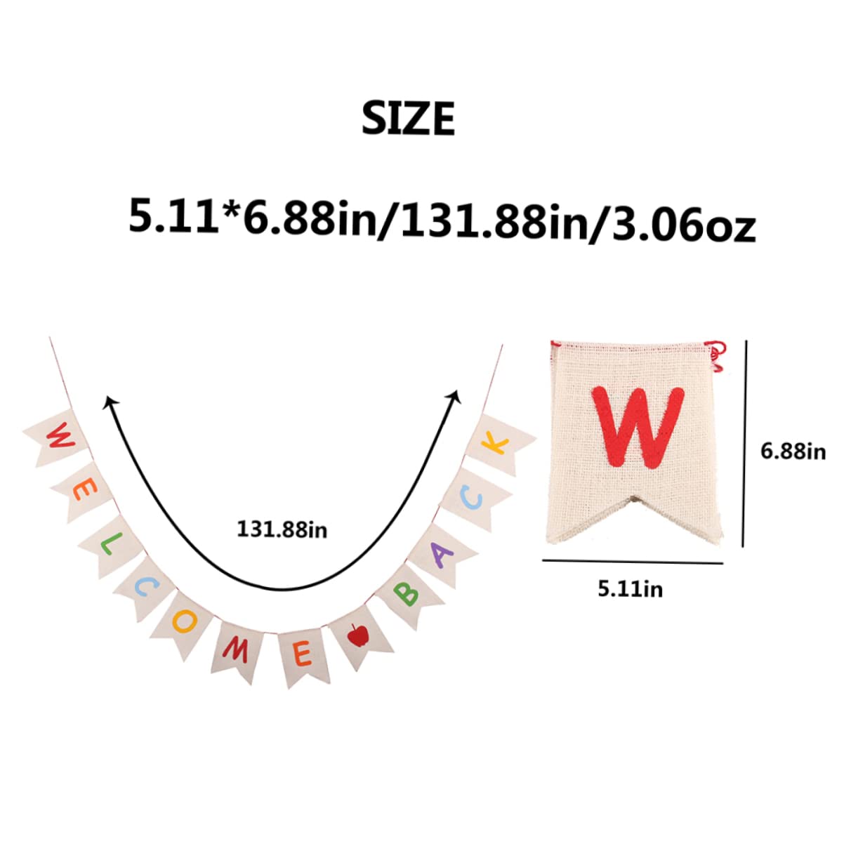 MAGICLULU 3 Pz banner di lettere di bentornato funlicht reminescence festina adorn striscione con lettere stamina di benvenuto in ufficio arredamento Bandiera di Halloween stendardo di iuta