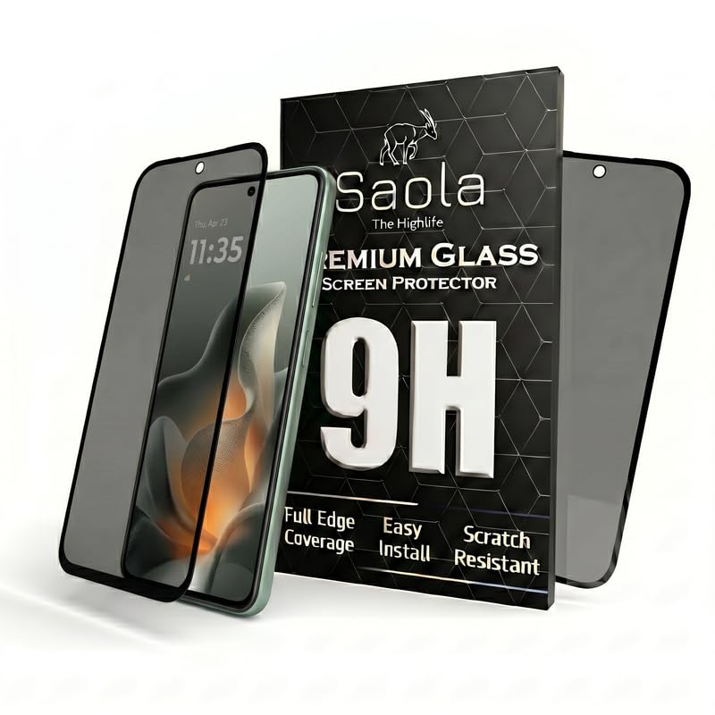 Image of Saola Ultra Privacy Tempered Glass For Motorola edge 70 (PACK OF 1) with Free Installation Kit. Full screen Coverage. Free Replacement If Received Damaged - 6.7 inch
