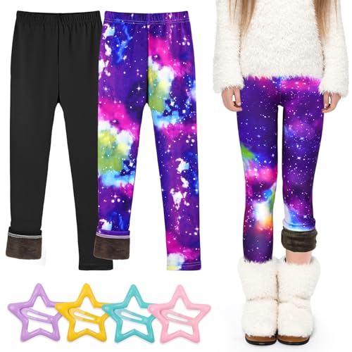 BondEron Winterleggins Mädchen Thermo Gefüttert, 2er-Pack | Das...