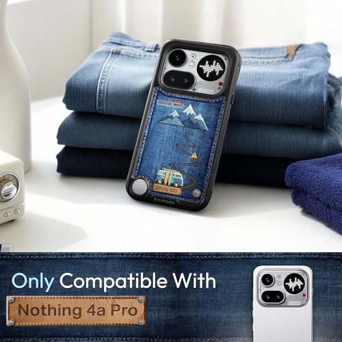 Image of KAPAVER Impulse Denim Adventure Back Cover Case for Nothing Phone 4a Pro | Hard 360 Protection Clear Case for Nothing Phone 4a Pro (Black)