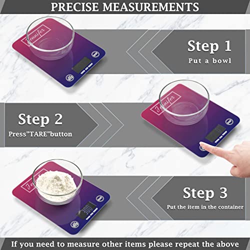 Purple Blue Gradient Custom Food Scale Personalized Waterproof Digital Kitchen Scales Weight Ounces And Grams With Easy To Clean For Kitchen,Jewelry,Coffee,Weed And Small Items #TOP2