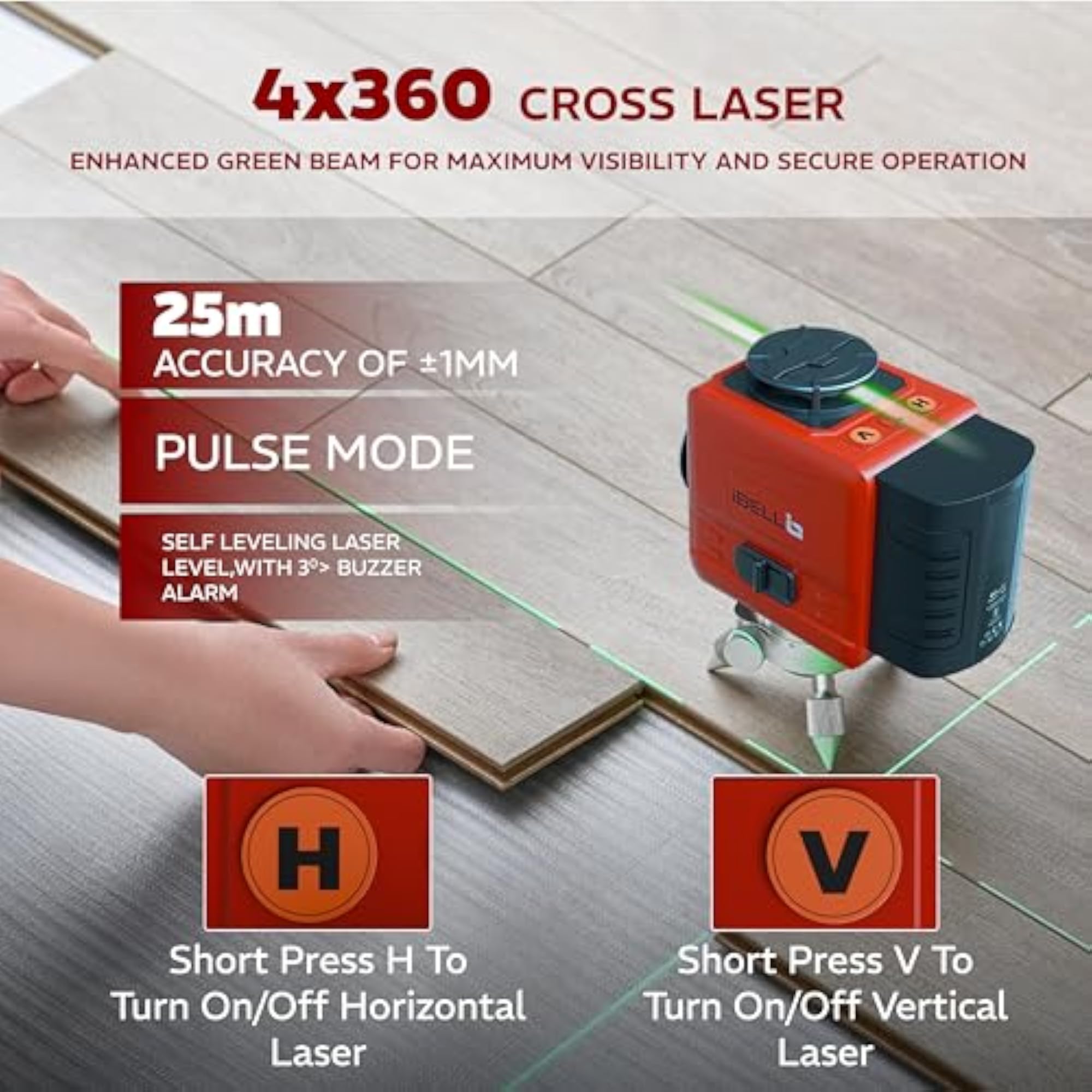 Professional 16-Line Self-Leveling Laser Level, Tripod Compatible