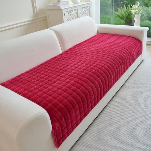 Canapé sectionnel d'angle : housse en flanelle super douce WineRed - 8