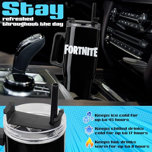 Fortnite Insulated Tumbler Travel Mug 940ml/33oz Water Bottle with Straw & Handle Thermal Double Wall Vacuum Insulation Drinks Cold Up to 17Hrs, Hot Up to 8Hrs, 45Hrs Ice - Image 5