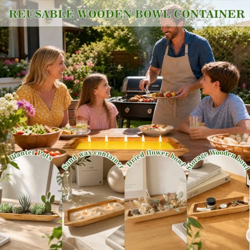SCENTORINI Citronella Candles Outdoor Summer, 12.3oz Large Soy Wax Scented Candles with Wooden Bowl, Burning Time 13 Hours, for Patio, Indoor, Home, Garden Yard Camping Balcony, Backyard - Image 6