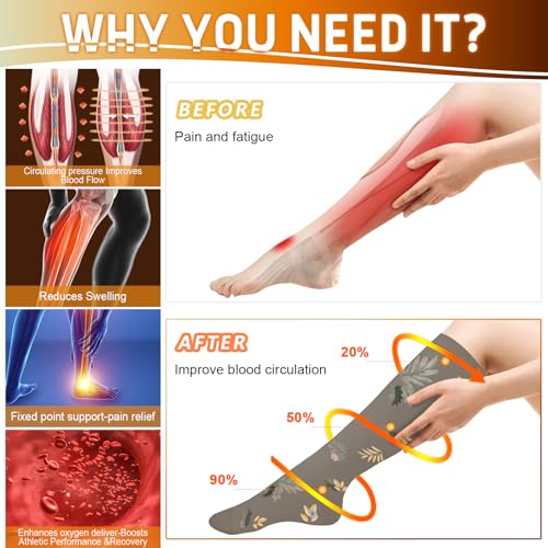 Image of Graduated Medical Compression Socks for Women&Men 20-30mmhg Knee High Sock