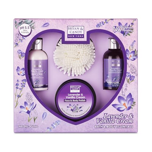 Bryan & Candy Lavender Bodycare Heart Collection Diwali Gift set for Women 100% Vegan,Ph5.5 Skin Friendly