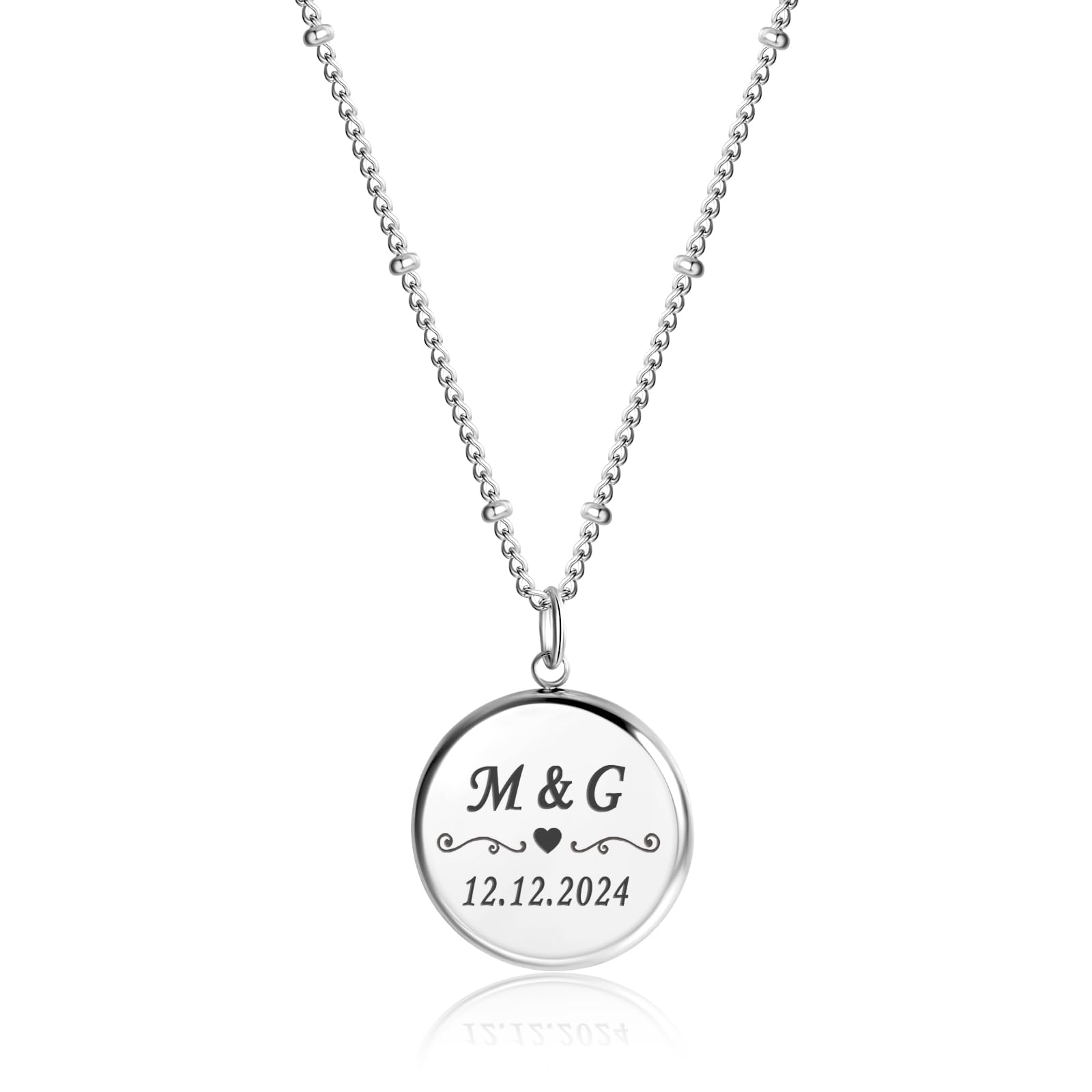 TMT Personalisierte Namenskette mit Buchstaben Anhänger | Kette mit Gravur für Paare | Personalisierte Kette Gold Silber und Rosegold als Valentinstagsgeschenk