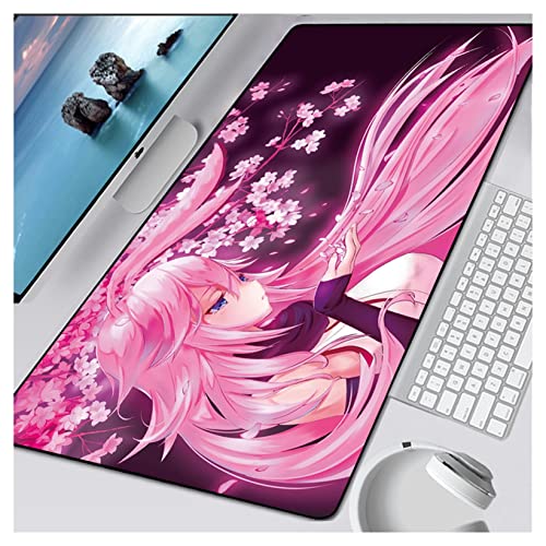 Tapis de souris 900x400 mm sakura rose grand format pour bureau gaming