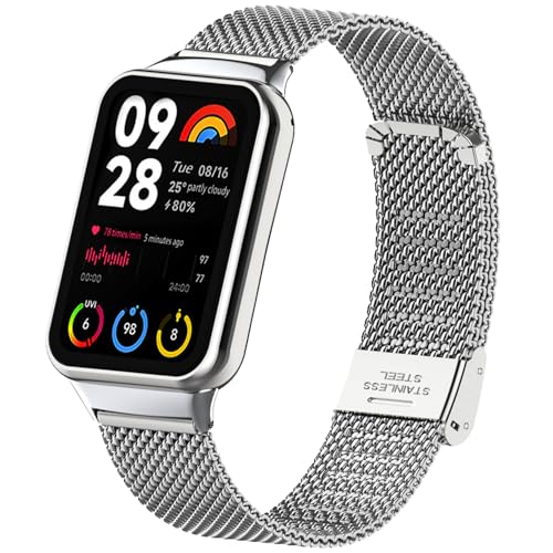 [RoSoki] �o���h Xiaomi Redmi Watch 6/5/4 / Xiaomi Smart Band 9 Pro/8 Pro/Xiaomi Mi Band 9 Pro/8 Pro �Ή� �X�e�����X�`�[�� �����o���h �����x���g �����ȒP �r�W