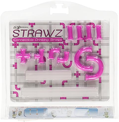 Violet Purple Connectable Strawz : Build Your Own Straws Construction Kit - Fun Modular Interlocking Educational Toys
