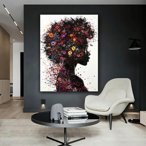 Tableau moderne pour grand mur vide avec cette toile de peinture de portrait