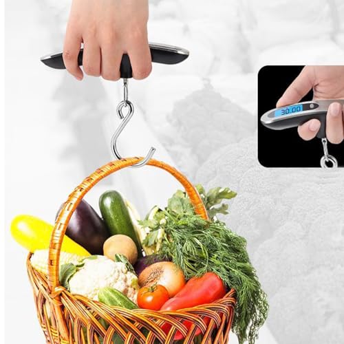 荷物用デジタルスケール - スーツケース重量計 50kg | デジタル計量機器 ポータブル 家庭 キッチン 出荷 速達 郵便 飛行機バッグ 釣り キャンプ アウトドア向け