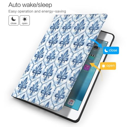 Étui iPad 10.2 housse de tablette folio motif imprimé bleu avec support - 3