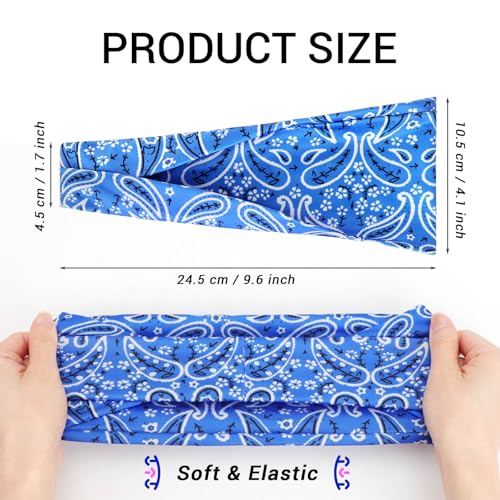 Image of DRESHOW Yoga Sports Headbands for Women Elastic Non-Slip Headbands Workout Running Hair Bands 6 Pack