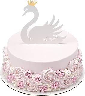 CakeDrake Princess Swan Cake Layon (2 Pieces) Princess Themed Cake Decor