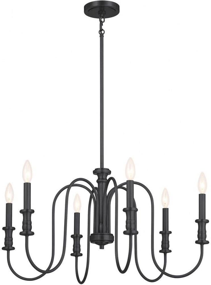 Kichler Karthe 28.5 Inch 6 Light Chandelier in Black 15.5x28.75x28.75 Black