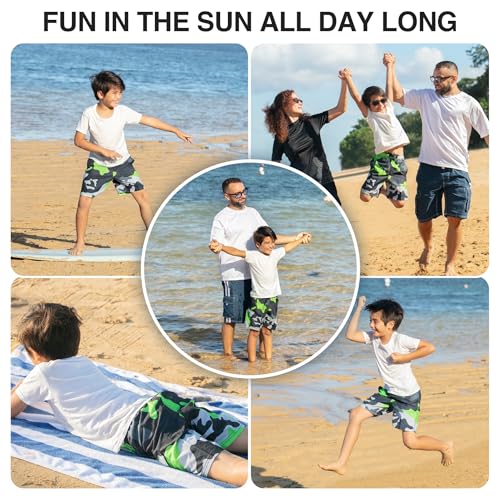 Image of Kanu Surf Boys' Victor Stripe Quick Dry Beach Board Shorts Swim Trunk