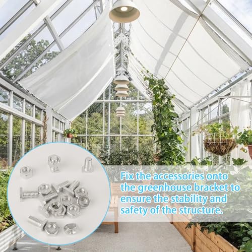 50 Stück Aluminium Hammerkopfschrauben M6x12, Gewächshausschrauben, Schrauben für Gewächshäuser, Hammerschraubenalu, Gewächshaus Schrauben Aluminium, für Glashaus