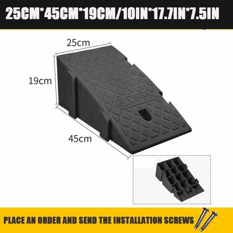 Kanduo Rampa podjazdowa Podjazd dla wózków inwalidzkich, z tworzywa sztucznego, Mata antypoślizgowa na podjazd(Nero,10in*17.7in*7.5in)