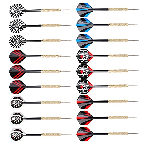 Juego de dardos con punta de acero de 18 piezas para dianas tradicionales 4