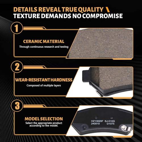 Image of D1075 Front Ceramic Brake Pads Kit Fit For LaCrosse 2005-2009, For Terraza 2005-2007, For Chevrolet Uplander 2005-2008, For Pontiac Grand Prix 2005-2008, For Saturn Relay 2005-2007