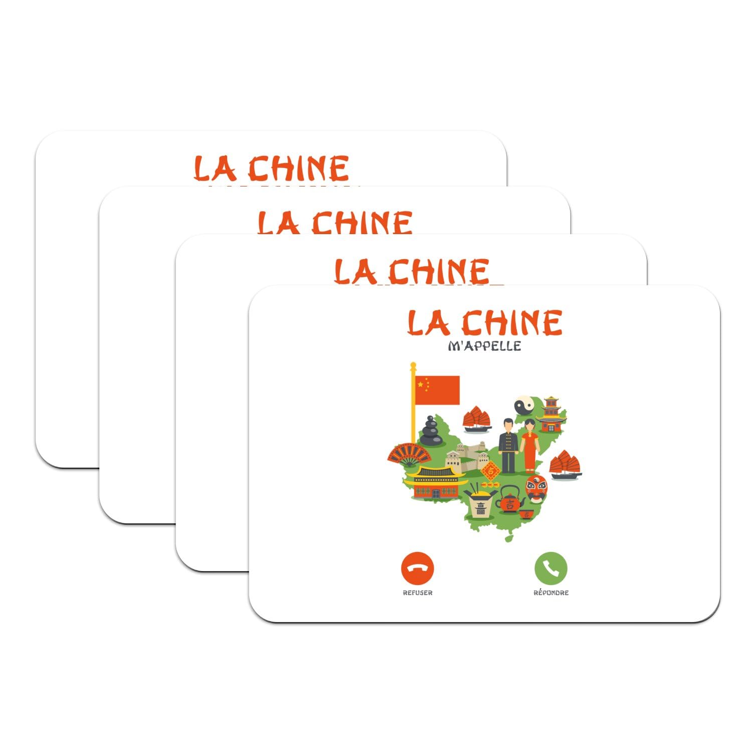 Protégez votre table des taches avec ce lot de 4 sets de table blancs en caoutchouc Chine