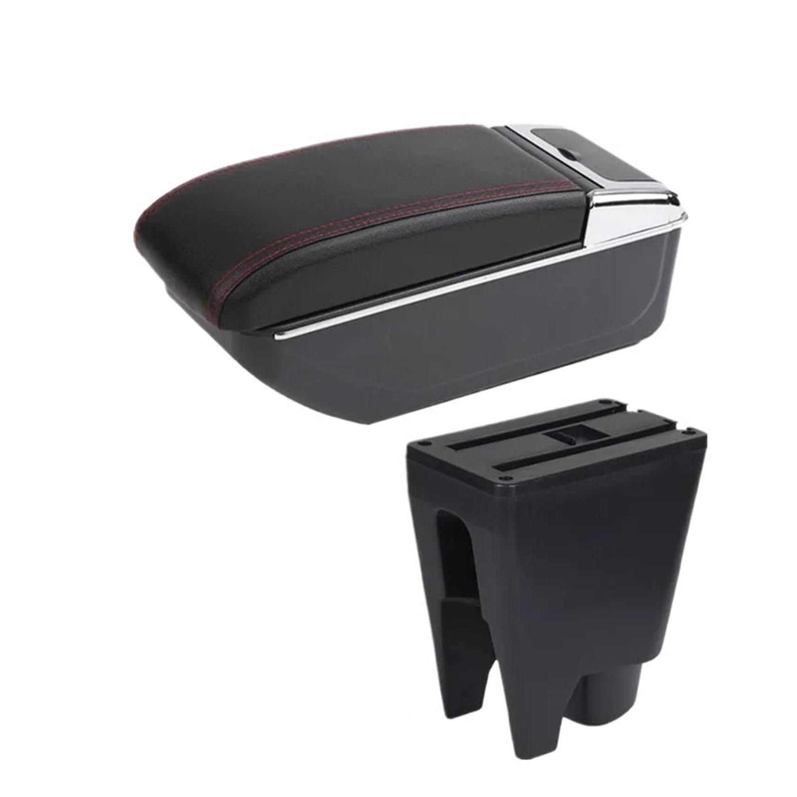 GBGWRMRYX Center Armrest Box For C1 Car Armrest Console Store Box Interior Dedicated Retrofit Accessories Arm Rest(B red line NO USB)