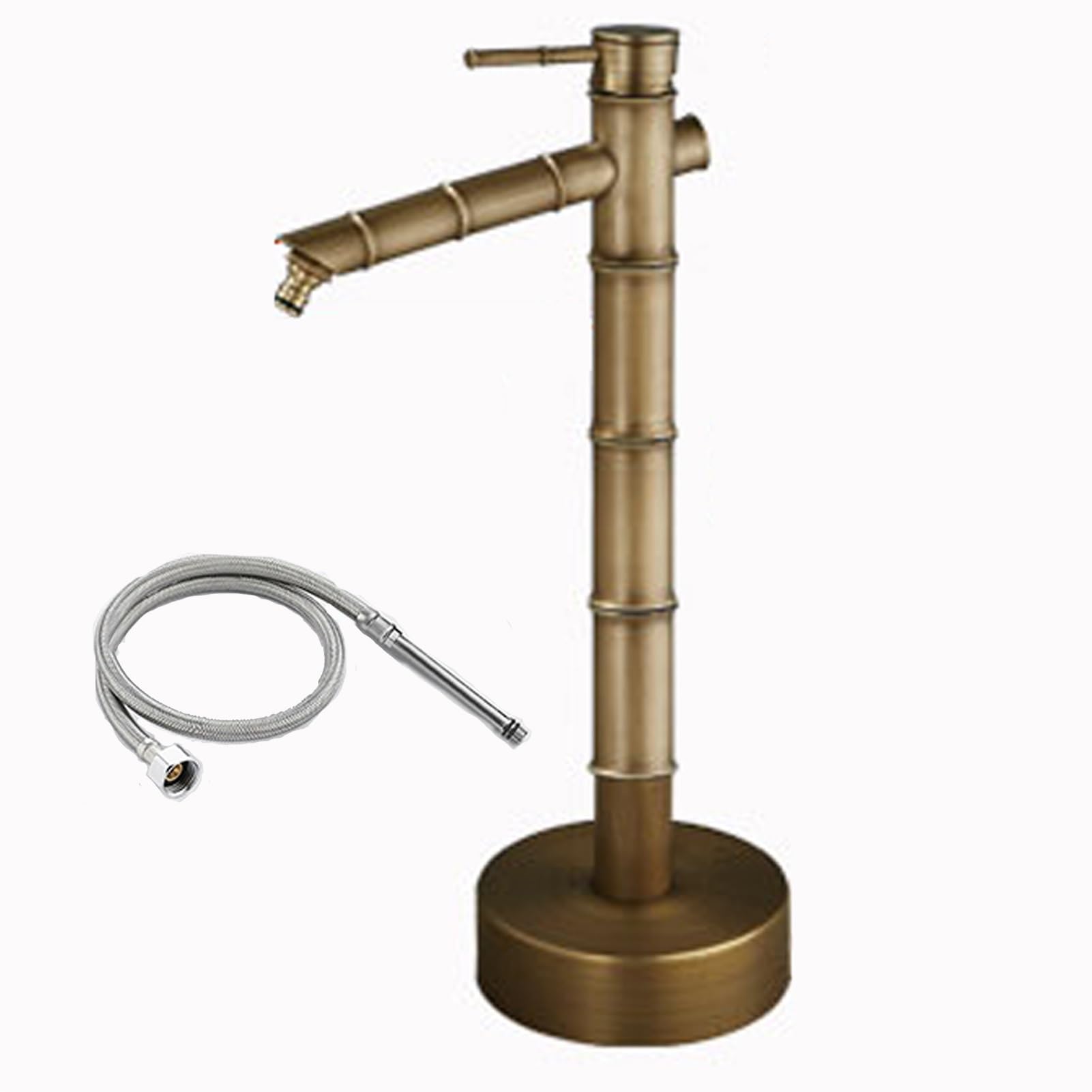 Columna de Agua de bambú Antiguo Totalmente de Cobre - Grifo Exterior Decorativo con hidrante anticongelante montado en el Suelo para riego y Lavado de Jardines.