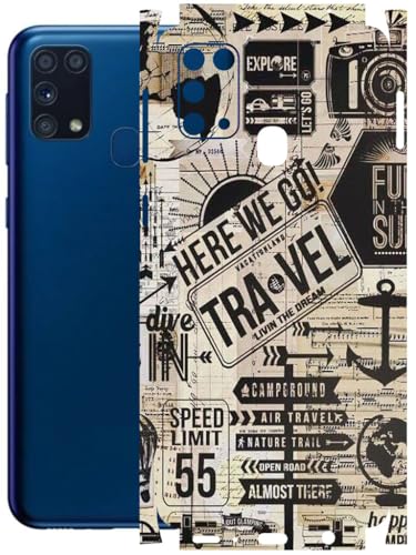 Image of AtOdds - Full Body Back Screen Guard Protector Film - Lamination Wrap Skin Sticker Compatible with Samsung Galaxy M31 | Scratchproof Matte Finish (Explore)