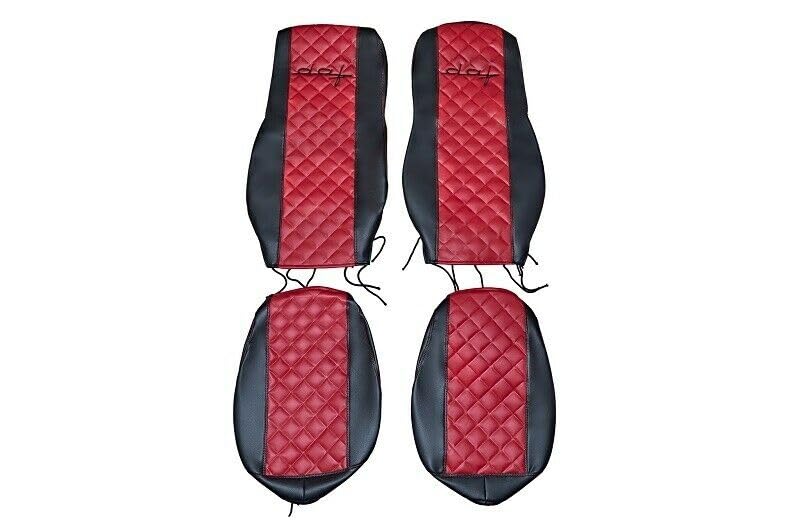 DAF 106XF Lot De 2 Housses Sièges Camion – Noir/Rouge Avec Passepoil – Protection & Style