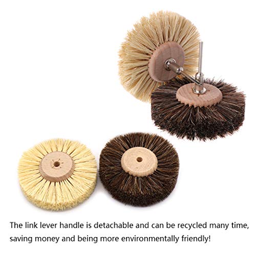Image of 1pcs Abrasive Sisal Filament and Horse Hair Brush Polishing Grinding Buffing Wheel Woodworking for Furniture Rotary Drill Tools Power Tool Accessories
