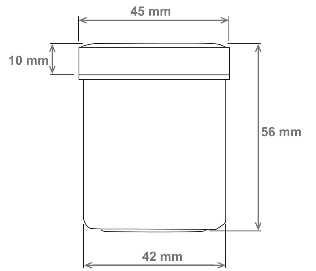 15 Salbendosen 60 ml hoch mit farbigen Deckeln