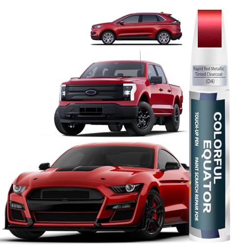 Image of D4 Rapid Red Metallic Tinted Clearcoat Touch Up Paint for Ford, Car Paint Pen Scratch Repair Two-In-One Touch Up Paint, Premium Car Scratch Remover for Deep Scratches