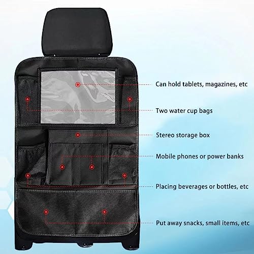 Nutabevr Autositz Organizer, Auto Rückenlehnenschutz Pflegeleicht Oxford Tuch,10 Taschen Organisator für Kinderspielzeug-Aufbewahrung Organizer, Autositz Rücksitz Schutz Kick Matten,Wasserdicht
