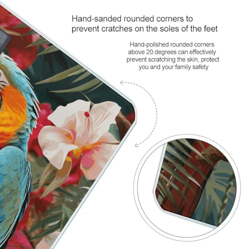 Báscula digital Tropical Plants and Parrots de vidrio templado miniatura 4