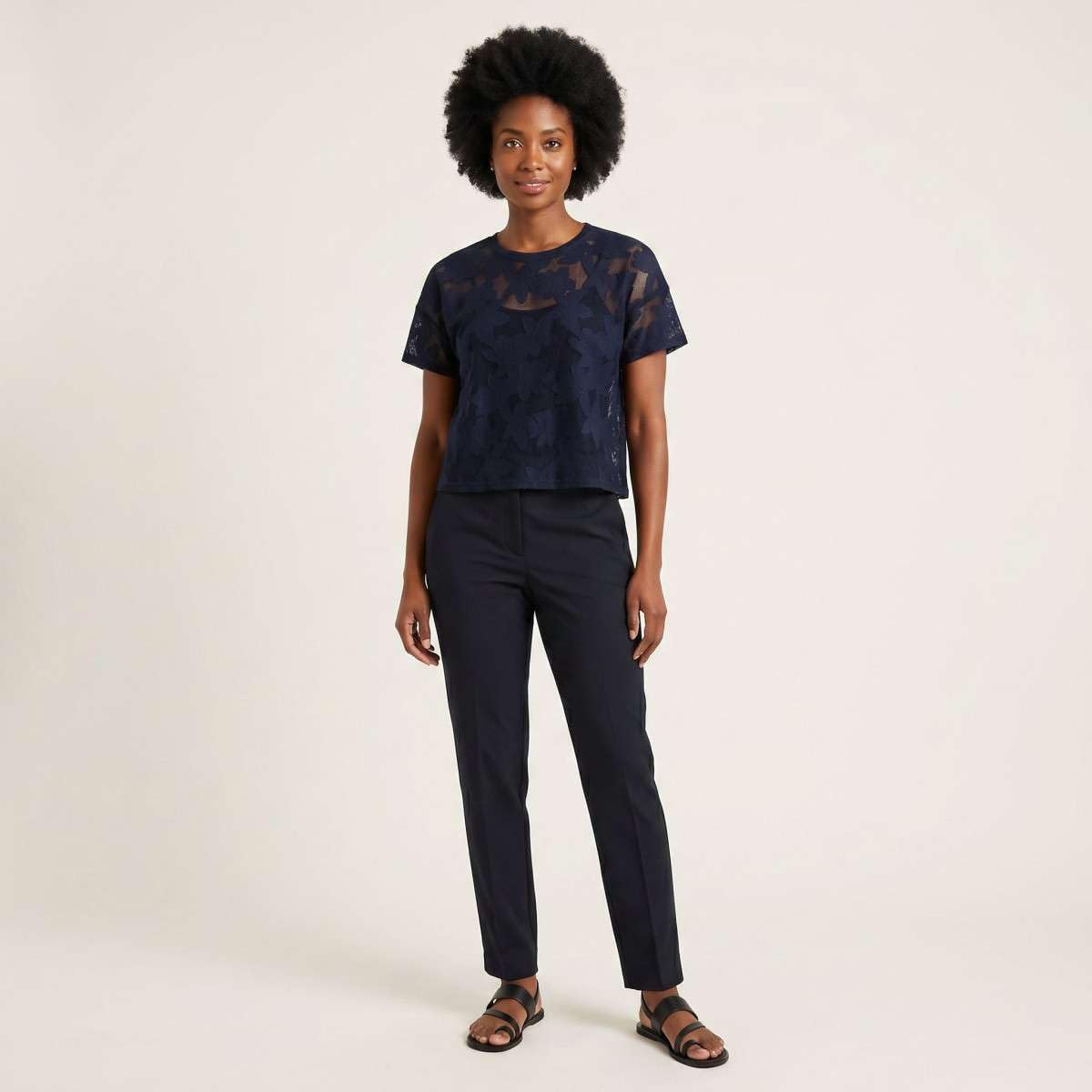 ONLY ONLMIRABELLA S/S O-Neck LACE TOP JR - M