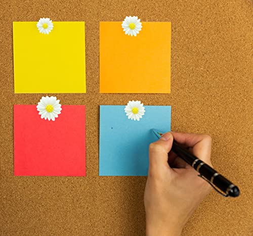 Resin Daisy Flowers Push Pins Set, 30 Pcs Flatback Decorative Daisy Thumb Tack Mini Decorated Daisies Pushpins For Cork Board Bulletin Board Photos Wall Home Office Classroom Decoration (White) #TOP3