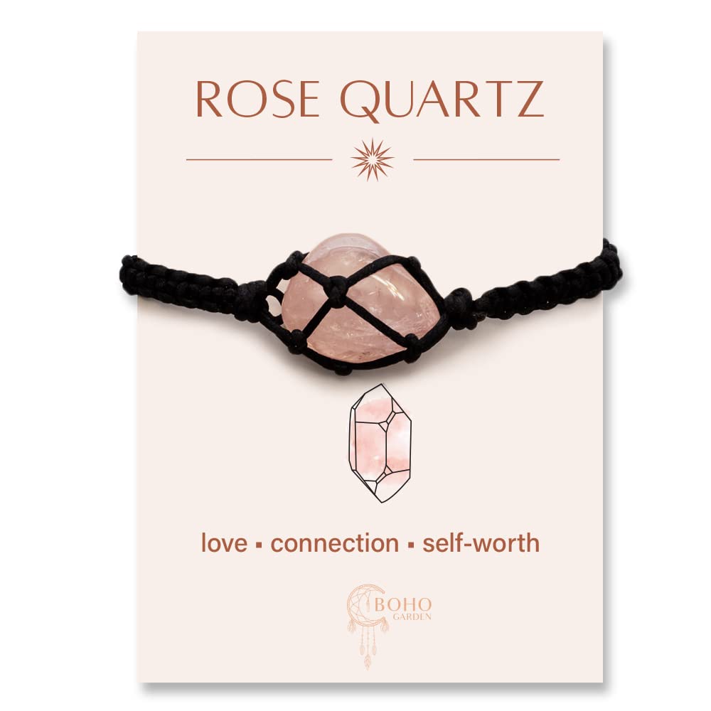 BOHO GARDENHealing Crystal Bracelets - Beaded with Real Gemstone, Adjustable Rope