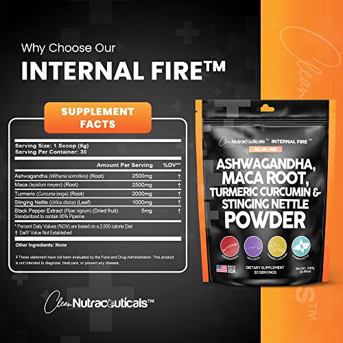 4In1 Ashwagandha Maca Root Powder Supplement With Turmeric Stinging Nettle Leaf Made In Usa - Ashwagandha Powder For Health Smoothies & Cooking - Quality Maca Powder - Alt To Pills Capsules Tablets #TOP2
